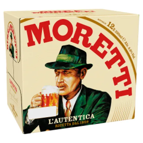 Birra Moretti Lager Beer 12 x 330ml Bottles