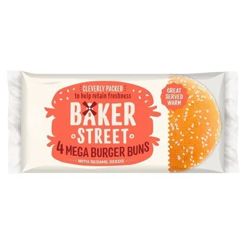 Baker Street Seeded Mega Burger Buns 4 Pack